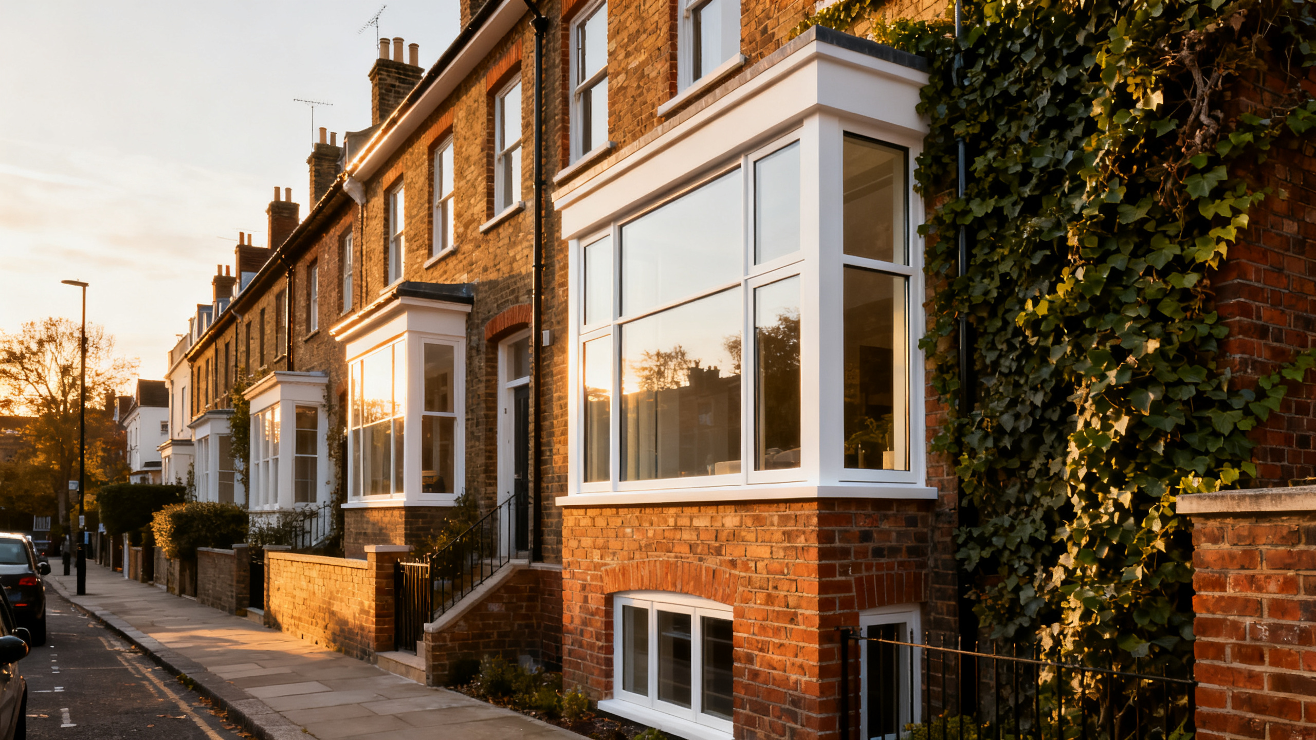 British terraced house with modern windows