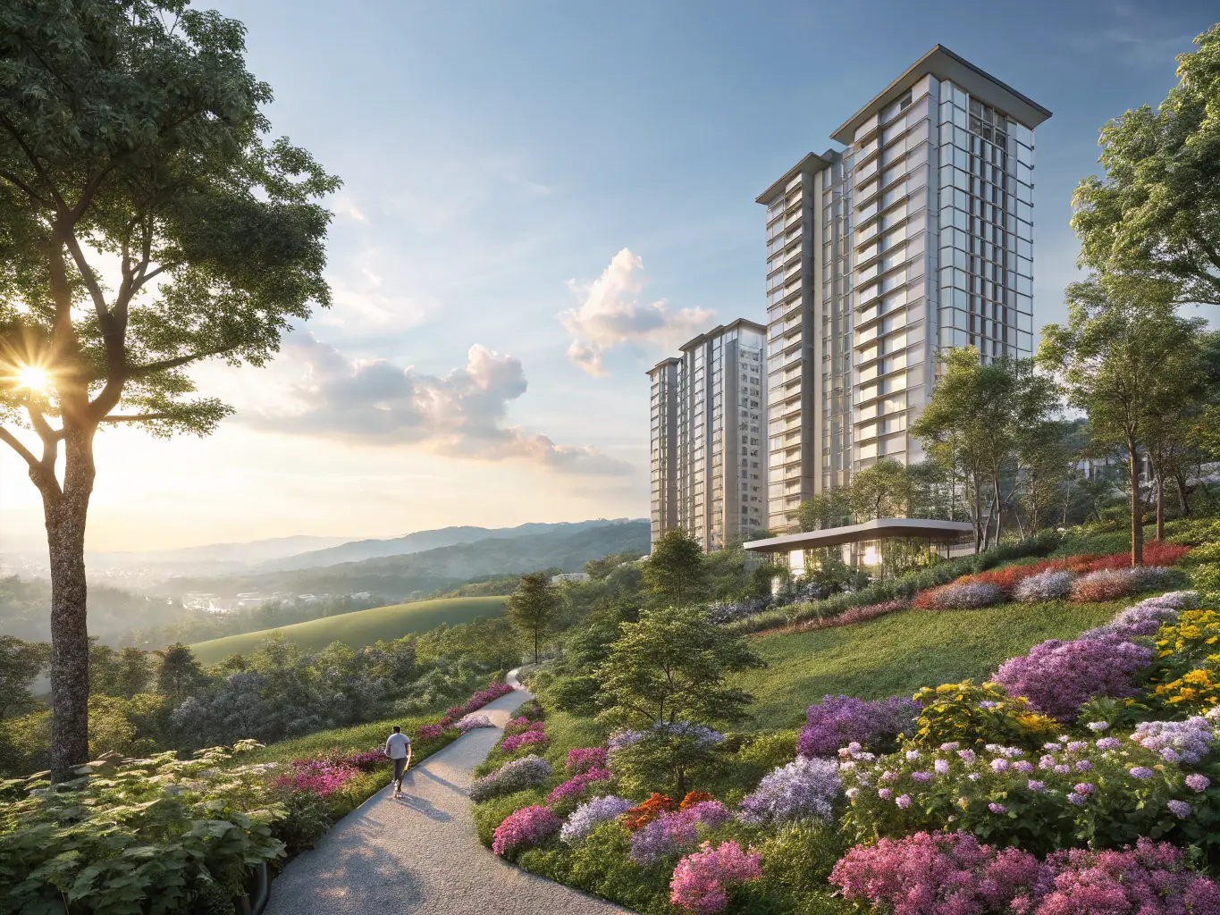 A luxury residential complex with aluminium cladding and skylights, showcasing natural light and contemporary design. The image highlights the architectural details and the integration of glazing elements.